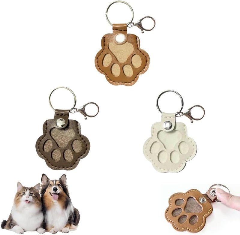 OYB 3 Pcs Dog Fur Storage Keychain,Dog Hair Keychain,Pet Memorial Gifts for Bag Purse Paw Charm Key Holder - Image 1